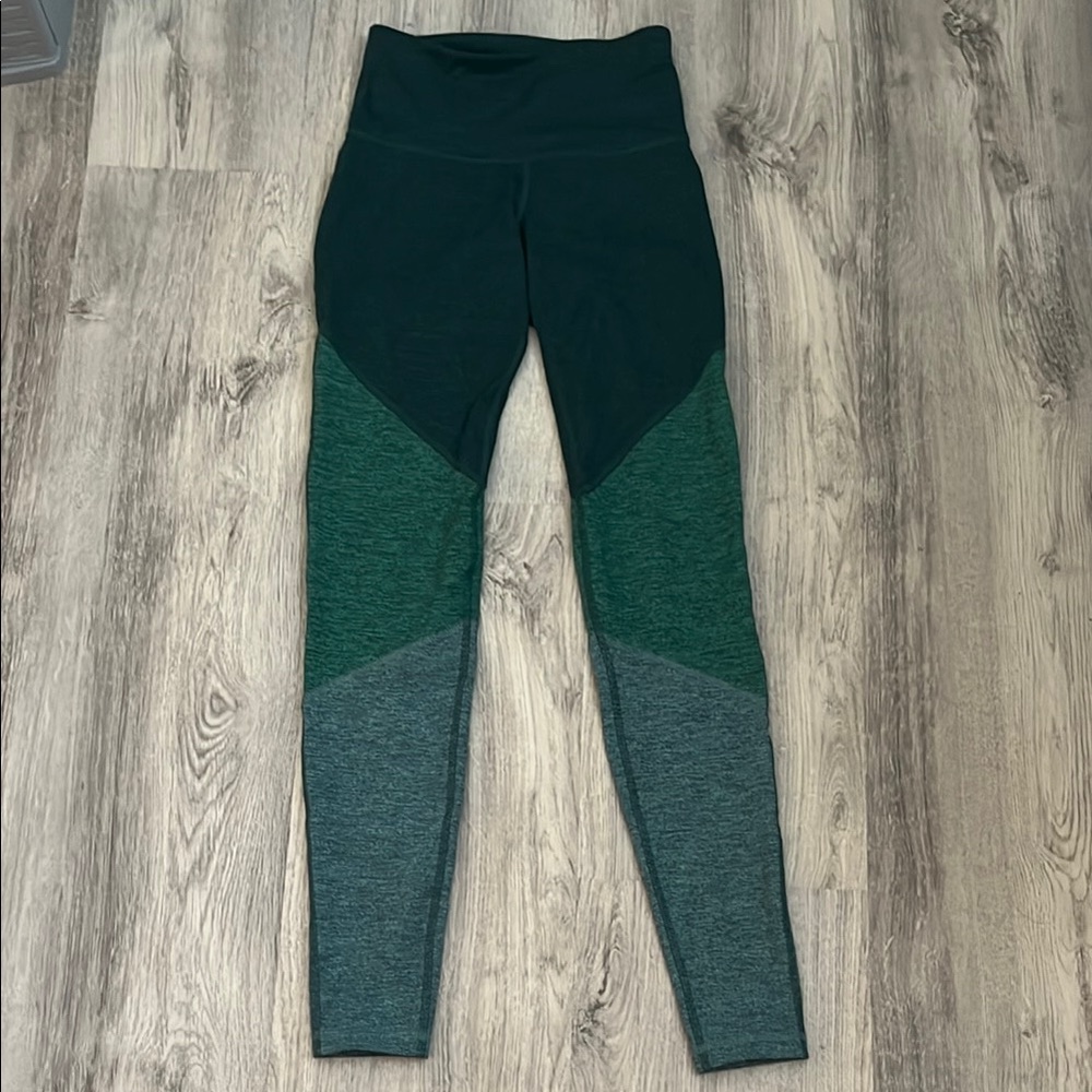 Old Navy Women's Colorblock Leggings - Dark Green and Gray